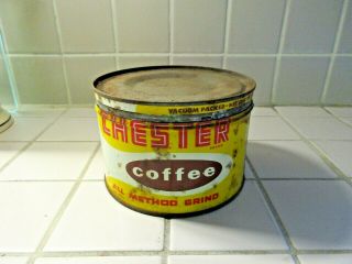 Rare Vintage Chester Coffee Tin 1 Pound Can - Philadelphia