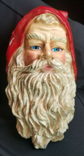 Rare Vintage Christmas Paper Mache Santa Claus Face