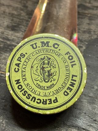 Umc Fire Percussion Cap Tin For Colt Thuer Conversions Gun War Loading Rare
