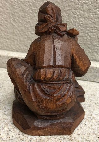 ANTIQUE ASIAN CHINESE CARVED WOOD MAN HARVESTING 2