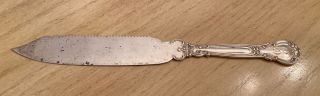 Rare Gorham Chantilly Sterling Silver Cake Saw Knife 9 3/8 " Lion Anchor G 1895