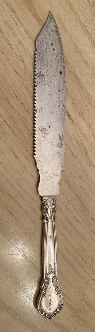 Rare Gorham Chantilly Sterling Silver Cake Saw Knife 9 3/8 