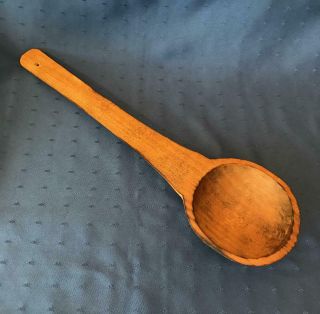 Antique/vintage Primitive Large Hand Carved Wooden Spoon