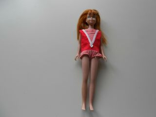 Vintage 1963 Mattel Barbie Skipper Doll Red Hair Tlc In Play Romper Outfit
