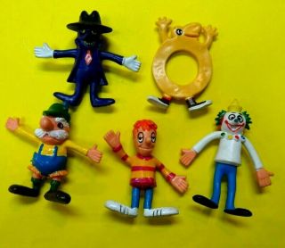 Vintage Rare Jack In The Box 1973 Imperial Bendys Charactors Set 5 Minty - Vhtf