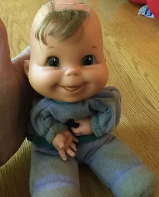Vintage 1973 Mattel Baby Bean Puppets Vinyl Head Boy In Pjs Doll Plush Soft Toy