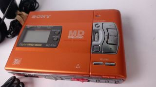SONY MD Walkman MZ - R50 Portable Minidisc Recorder RARE ORANGE VERSION 1 3