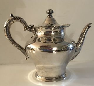 Pre - 1930 Antique Superior Silver Co Quadruple Plate Teapot With Hinged Lid