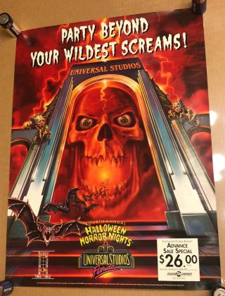 Universal Studios Florida 4th Annual Halloween Horror Nights 1994 Rare Poster