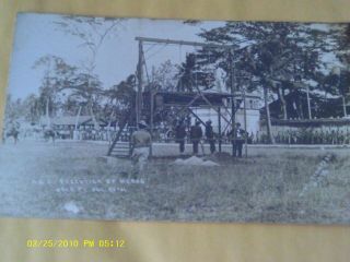Rare 1911 Rppc Morbid Post Mortem Dead Body Moro Hanging Execution Phillipines