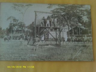 Rare 1911 Rppc Morbid Post Mortem Dead Body Moro Hanging Execution Phillipines 2