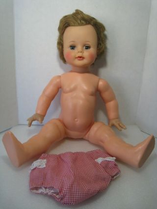 Vintage Ideal 22 " Kissy Doll " Puckers " Good Color With Infant Rubber Pants