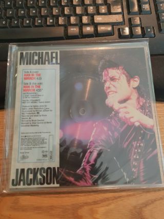 Michael Jackson - Man In The Mirror Rare Uk Square 7” Picture Disc Epic 651388