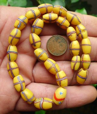 29cm Perle Verre Ancien Murano Afrique Antique Venetian African Trade Bead C8