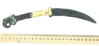 Rare Ancient Gilding Bronze Ritual Dagger Dirk Neolithic Bronze Age 1000 ВС 3