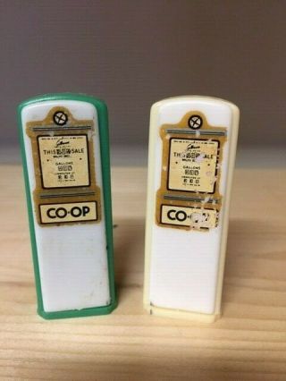 Vintage Co - Op Gas Pump Salt And Pepper Shakers Rare