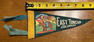 Vintage 1960’s East Tincup Colorado 9” Souvenir Felt Pennant Rare Only 1 On Ebay