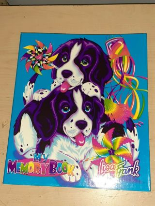 Vintage Lisa Frank 2 " Wide 3 Ring Binder My Memory Book Notebook Puppys Dogs