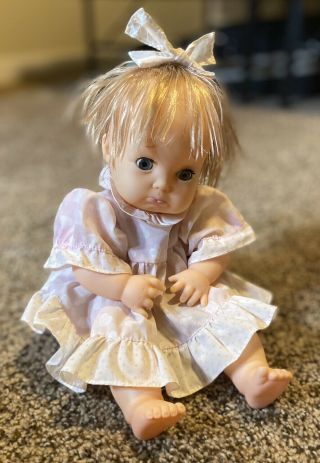 Vintage Eegee Baby Doll Sad Pouty Face 10” 1970’s Goldberger Doll Sleepy Eyes
