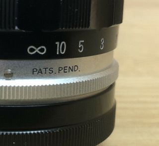 Rare PATS PEND : Near,  Nikon Nikkor H Auto 2.  8cm 28mm F/3.  5 MF Lens JPN 2