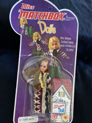 Vintage Lesney Miss Matchbox Doll On Card 13 Party Patty