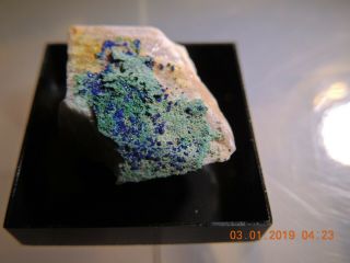 Zincolivenite Azurite España Rare Minerals Crystals Micromount - Zon;azr1 - P2cac1