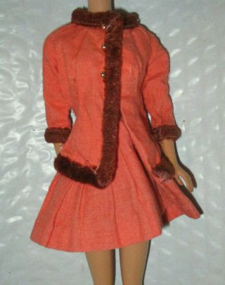 Vintage Barbie Winter Wow 1486 Pleated Skirt & Fur Trim Top Tlc