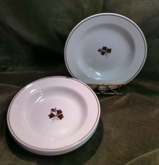 Antique Alfred Meakin Royal Ironstone China Tea Leaf Set Of Four Soup Bowls