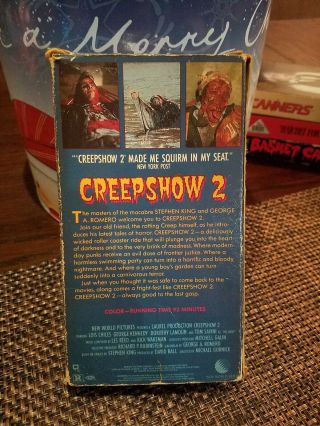 Creepshow 2 VHS Rare Horror Stephen King George A Romero 1987 World Video 2