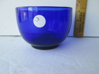 Antique Cobalt Blue Polished Pontil Hand Blown Glass Bowl 4.  5 At Lip& And 2.  25