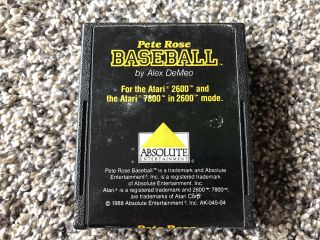 Atari 2600 Pete Rose Baseball Video Game Rare By Absolute