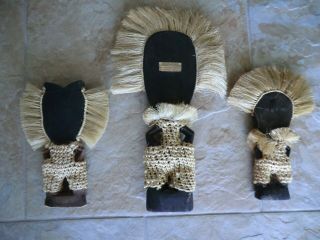 Africa Tribal Cultural Art Wood Handmade Protection Statues 3 Zimbabwe Vintage 3