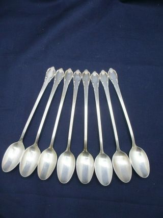 Set 8 Ice Tea Spoon 1847 Rogers Bros Is Silver Plate " Remembrance "