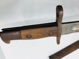 WAR US 1899 BAYONET RARE BLADE 11 1/2 inch blade with Scabbard clip 2
