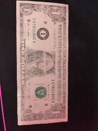 Rare 2013 Us One Dollar Bill Misprint Error Note Hard Find Low Ink First Print