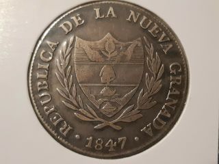 Colombia Silver 8 Reales 1847 Republica De La Nueva Granada,  Rare
