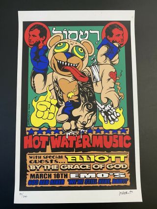 Hot Water Music Poster Print Jermaine Rogers Rare Signed First Edition 2000
