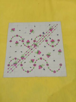 Vintage Floral Designs Handmade Art On Old Paper Sheet Textile Designs
