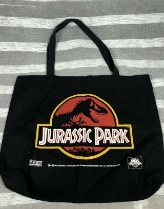 Vintage Jurassic Park 1993 Universal Studios Large Tote Great Logo 20.  5x17 Rare