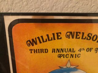 WILLIE NELSON POSTER 4th JULY PICNIC POSTER / Liberty Hill POSTER RARE 2