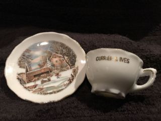 Currier & Ives - Mini Tea Cup And Saucer Set