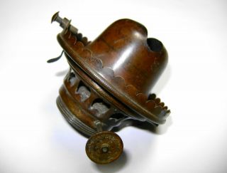 Antique No.  2 E Miller Co Kerosene Oil Lamp Flip Top Burner W/ Set Screw - Brass