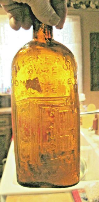 Antique Amber Bottle Warner Safe Kidney & Liver Cure