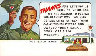Texaco Service Station Advertising Antique Postcard J72340