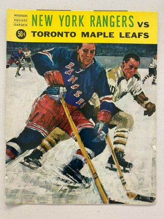 Nhl Hockey York Ny N.  Y.  Rangers Vs Toronto Maple Leafs Rare Vintage Old Neat