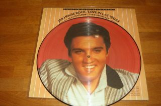 Elvis Presley Rare 12 " Picture - Disc Lp " Jailhouse Rock/love In Las Vegas " V.  G.  C.
