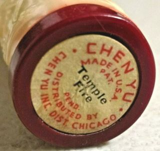 Vintage 1940s Chen Yu Lipstick Asian Flowers Temple Red Rare - - 4262