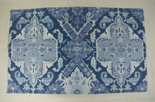 Rare Vtg Ralph Lauren Abstract Blue Tapestry Standard Pillowcase Blue Label
