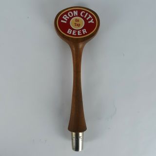 Vtg Iron City Beer Wooden Handle Tap Handle Rare