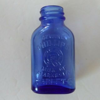Cobalt Blue Milk Of Magnesia Medium Size Bottle Antique